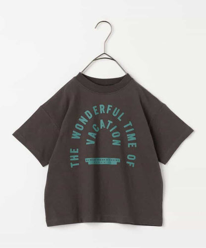 Japanese children's clothing p.prem#r letter print short-sleeved top 80-140cm boys/girls summer TOPS 