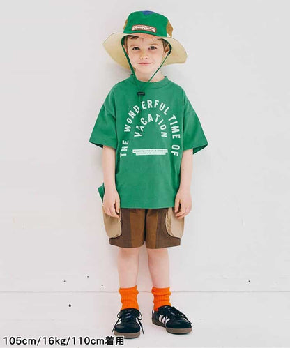 Japanese children's clothing p.prem#r letter print short-sleeved top 80-140cm boys/girls summer TOPS 