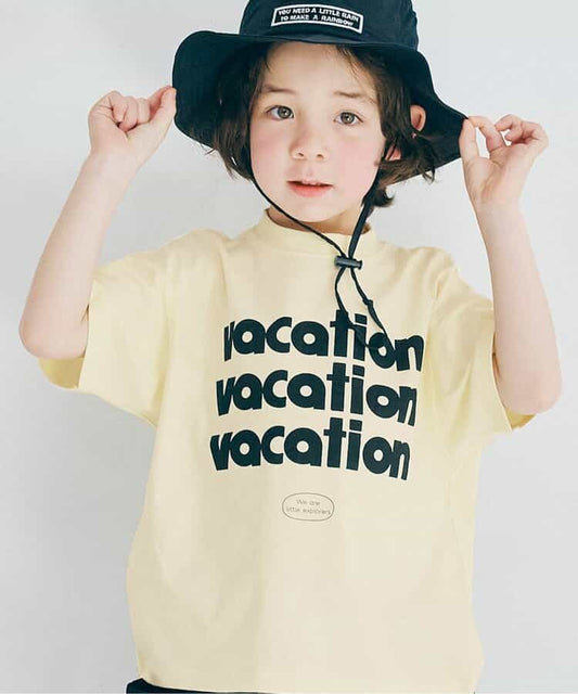 Japanese children's clothing p.prem#r letter print short-sleeved top 80-140cm boys/girls summer TOPS 