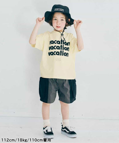 Japanese children's clothing p.prem#r letter print short-sleeved top 80-140cm boys/girls summer TOPS 