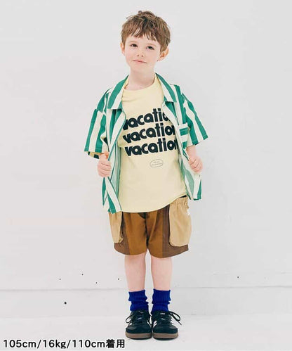 Japanese children's clothing p.prem#r letter print short-sleeved top 80-140cm boys/girls summer TOPS 