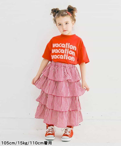 Japanese children's clothing p.prem#r letter print short-sleeved top 80-140cm boys/girls summer TOPS 