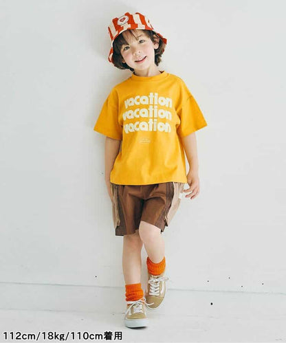 Japanese children's clothing p.prem#r letter print short-sleeved top 80-140cm boys/girls summer TOPS 