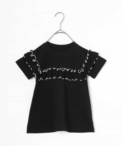 Japanese children's clothing p.prem#r ruffled short-sleeved top 80-140cm girls summer TOPS 