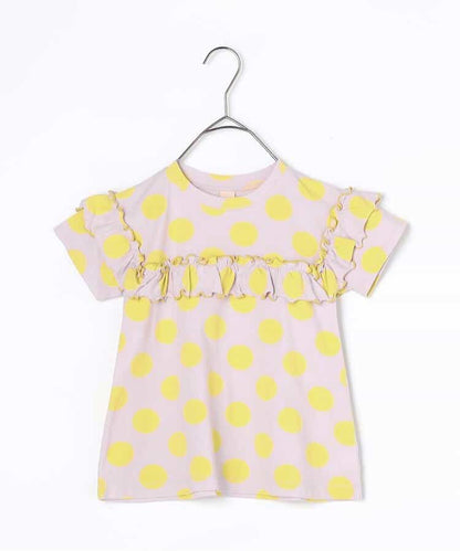 Japanese children's clothing p.prem#r ruffled short-sleeved top 80-140cm girls summer TOPS 
