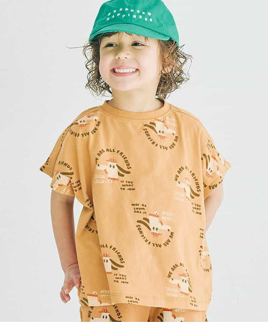 Japanese children's clothing p.prem#r printed short-sleeved tops 80-140cm boys/girls summer TOPS 