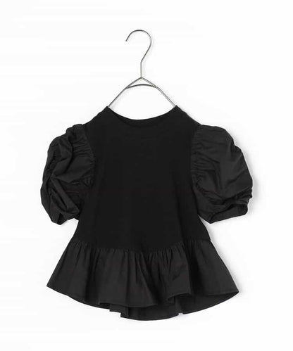 Japanese children's clothing p.prem#r ruffled puff sleeve ruffled top 80-140cm girls summer TOPS 