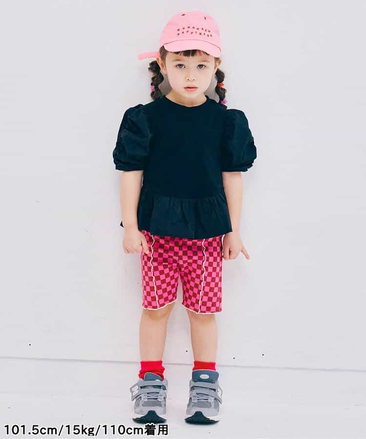 Japanese children's clothing p.prem#r ruffled puff sleeve ruffled top 80-140cm girls summer TOPS 