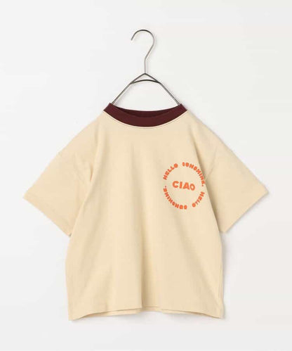 Japanese children's clothing p.prem#r letter print short-sleeved top 80-140cm boys/girls summer TOPS 