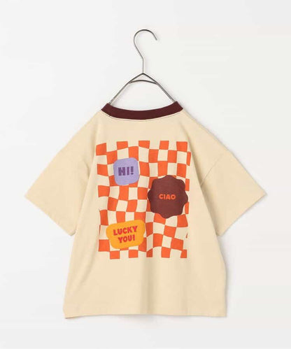 Japanese children's clothing p.prem#r letter print short-sleeved top 80-140cm boys/girls summer TOPS 