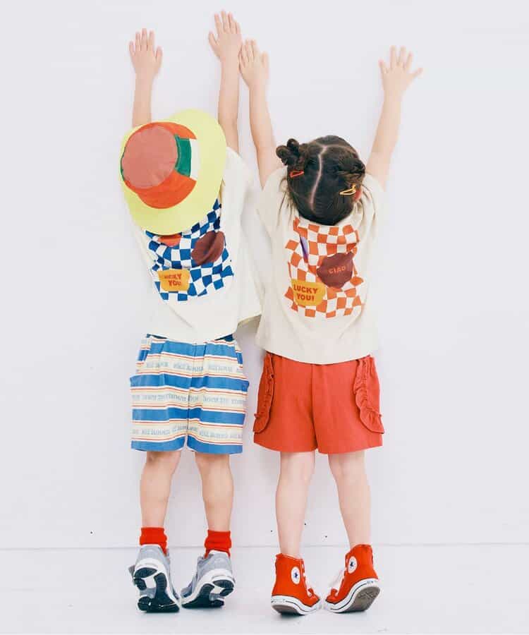 Japanese children's clothing p.prem#r letter print short-sleeved top 80-140cm boys/girls summer TOPS 