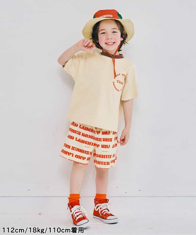 Japanese children's clothing p.prem#r letter print short-sleeved top 80-140cm boys/girls summer TOPS 