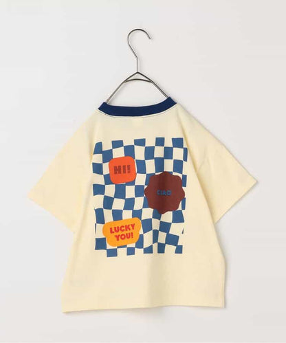Japanese children's clothing p.prem#r letter print short-sleeved top 80-140cm boys/girls summer TOPS 
