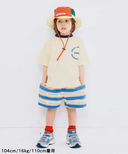 Japanese children's clothing p.prem#r letter print short-sleeved top 80-140cm boys/girls summer TOPS 