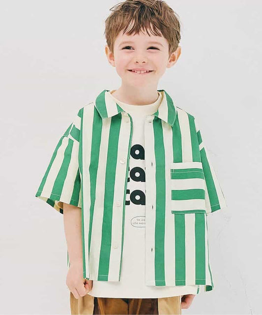 Japanese children's clothing p.prem#r summer shirt 80-140cm boys summer TOPS 