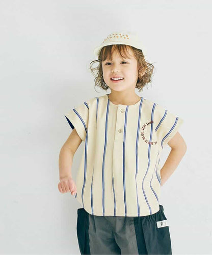 Japanese children's clothing p.prem#r striped sleeveless top 80-140cm boys' summer TOPS 