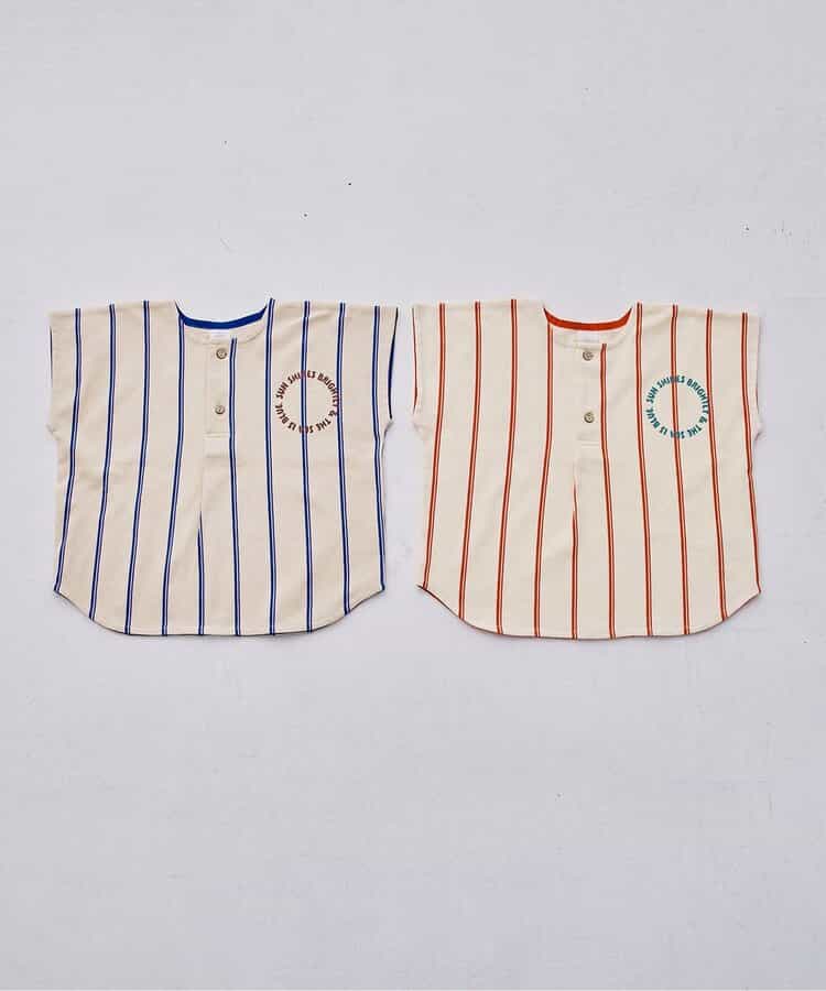 Japanese children's clothing p.prem#r striped sleeveless top 80-140cm boys' summer TOPS 