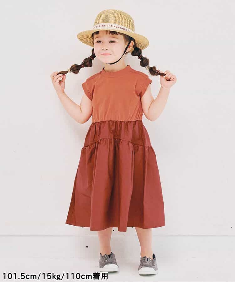 Japanese children's clothing p.prem#r workwear patchwork dress 80-140cm girls summer dresses 