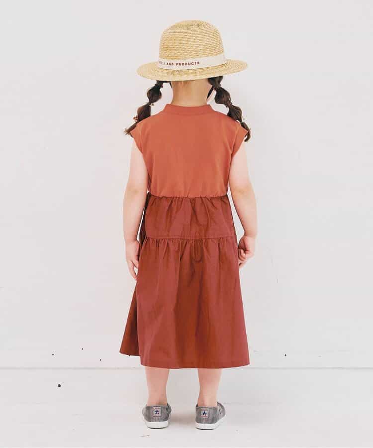 Japanese children's clothing p.prem#r workwear patchwork dress 80-140cm girls summer dresses 