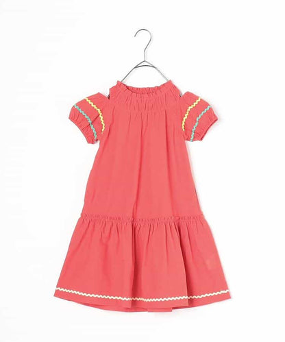 Japanese children's clothing p.prem#r off-the-shoulder short-sleeved dress 80-140cm girls summer dresses 