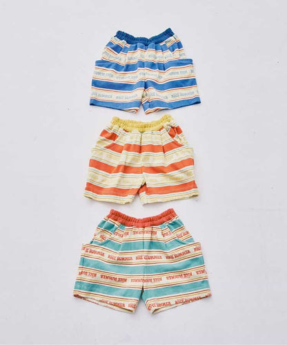 Japanese children's clothing p.prem#r striped shorts 80-140cm boys' summer PANTS 