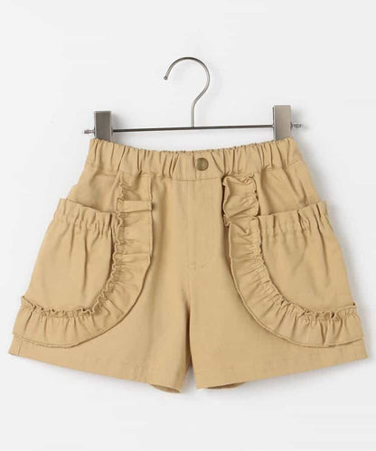 Japanese children's clothing p.prem#r lace pocket shorts 80-140cm girls summer TOPS 