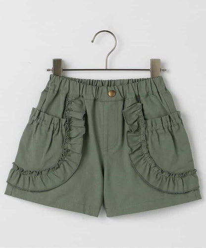 Japanese children's clothing p.prem#r lace pocket shorts 80-140cm girls summer TOPS 