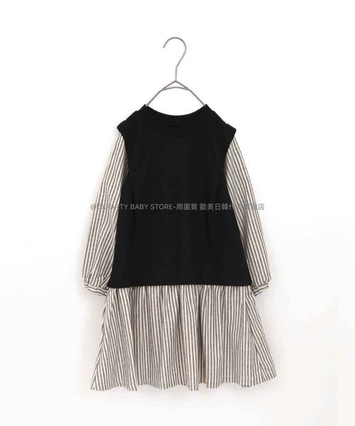 日本童裝 p.prem#r 假兩件連身裙 80-140cm 女童款 秋冬季 DRESSES