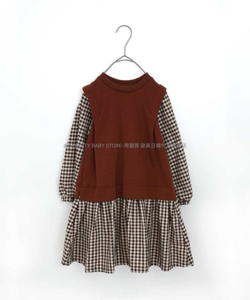 日本童裝 p.prem#r 假兩件連身裙 80-140cm 女童款 秋冬季 DRESSES