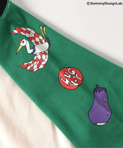 Japanese children's clothing FOKIDS × Swimmy DesignLab COME ON FU!! T-shirts 80-140cm for boys and girls, spring TOPS. Other brand children's clothing 
