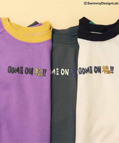 Japanese children's clothing FOKIDS × Swimmy DesignLab COME ON FU!! T-shirts 80-140cm for boys and girls, spring TOPS. Other brand children's clothing 