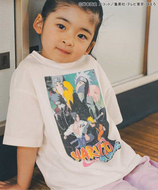 FOKIDS x NARUTO - Japan-made printed short-sleeved tops (100-140cm) for boys and girls. Summer other brand children's clothing TOPS 