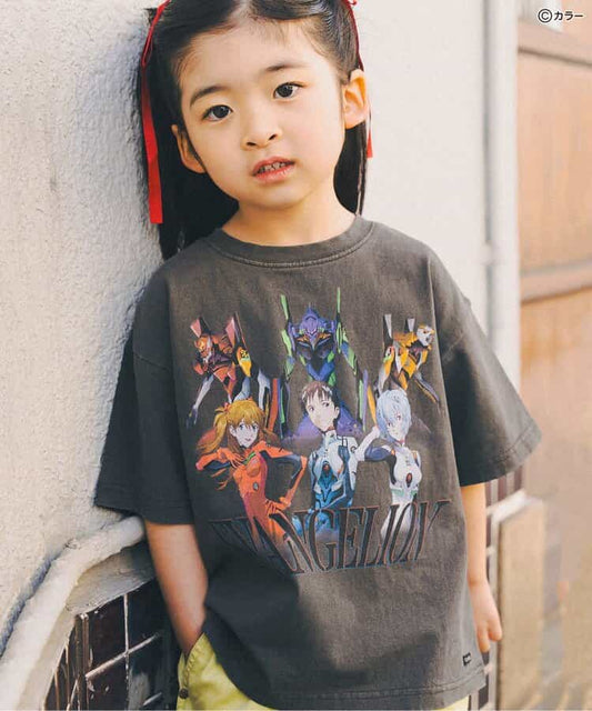 FOKIDS Japan x Neon Genesis Evangelion Print Short-Sleeve Top (100-140cm) for Boys/Girls Summer Other Brands TOPS 