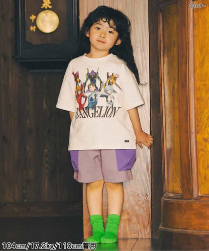 FOKIDS Japan x Neon Genesis Evangelion Print Short-Sleeve Top (100-140cm) for Boys/Girls Summer Other Brands TOPS 