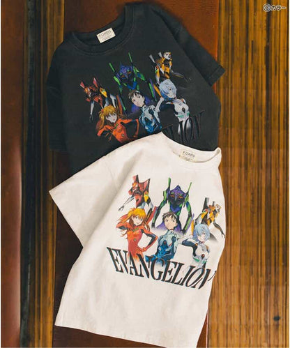 FOKIDS Japan x Neon Genesis Evangelion Print Short-Sleeve Top (100-140cm) for Boys/Girls Summer Other Brands TOPS 