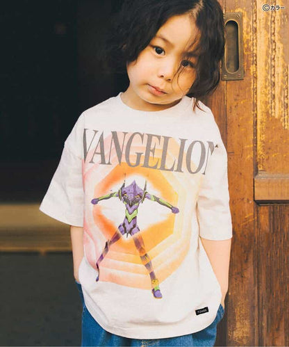 FOKIDS Japan x Neon Genesis Evangelion Print Short-Sleeve Top (100-140cm) for Boys/Girls Summer Other Brands TOPS 