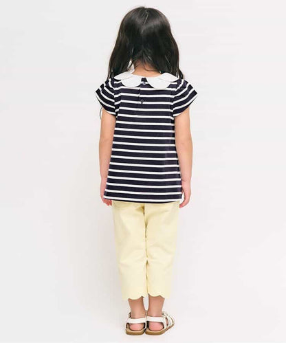 Japanese children's clothing apres les cours striped top 80-140cm girls summer TOPS 