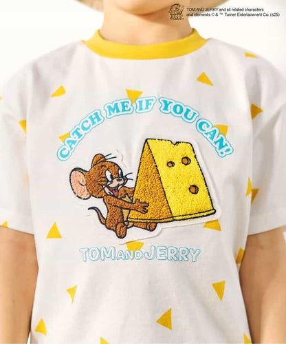 日本童裝 apres les cours × Tom and Jerry 毛毛圖案上衣 80-130cm 男童款/女童款 夏季 TOPS