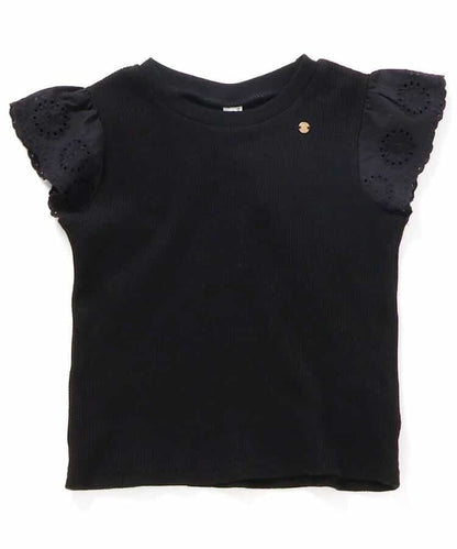 日本童裝 apres les cours 華夫格蕾絲荷葉邊上衣 80-140cm 女童款 夏季 TOPS