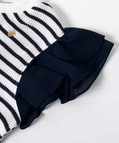 日本童裝 apres les cours 華夫格蕾絲荷葉邊上衣 80-140cm 女童款 夏季 TOPS