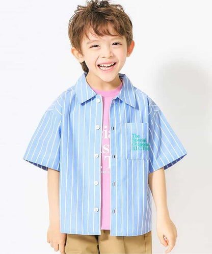 日本童裝 apres les cours 條紋與格紋襯衫 80-130cm 男童款 夏季 TOPS