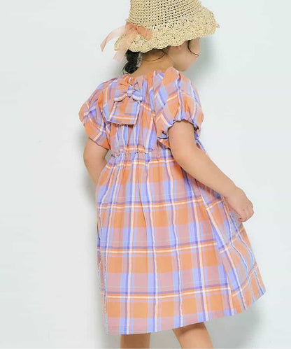 Japanese children's clothing apres les cours lantern sleeve bow dress 80-140cm girls summer dresses 