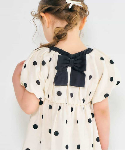 Japanese children's clothing apres les cours lantern sleeve bow dress 80-140cm girls summer dresses 