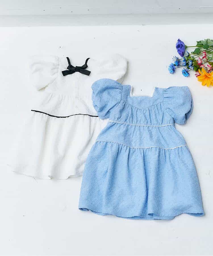 Japanese children's clothing apres les cours lantern sleeve dress 80-140cm girls summer dresses 
