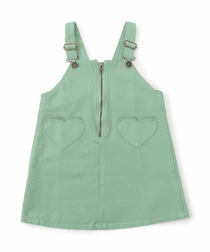 Japanese children's clothing apres les cours zipper heart-shaped pocket dress 80-140cm girls summer dresses 