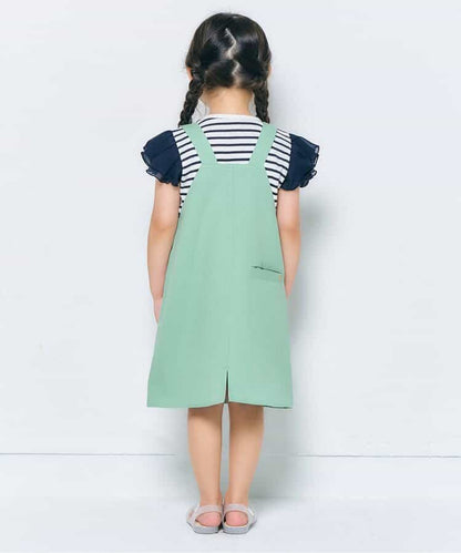 Japanese children's clothing apres les cours zipper heart-shaped pocket dress 80-140cm girls summer dresses 