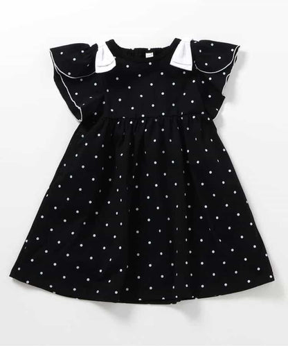 日本童裝 apres les cours 吸水速乾 接觸冷感 肩部蝴蝶結花瓣連身裙 80-140cm 女童款 夏季 DRESSES