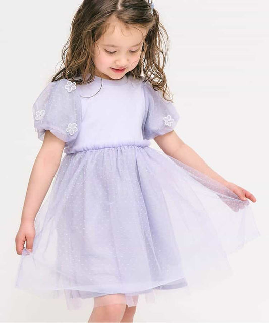 Japanese children's clothing apres les cours floral tulle dress 80-140cm girls summer dresses for interviews/banquets/performances 