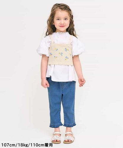 Japanese children's clothing apres les cours heart-shaped pocket cropped pants 80-140cm girls' summer PANTS 