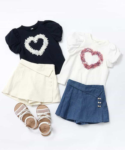 日本童裝 apres les cours 立體心型花花上衣 80-140cm 女童款 夏季 TOPS